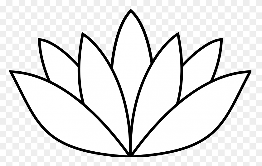 3200x1943 Lotus Clipart Simple - Lily Clipart Black And White