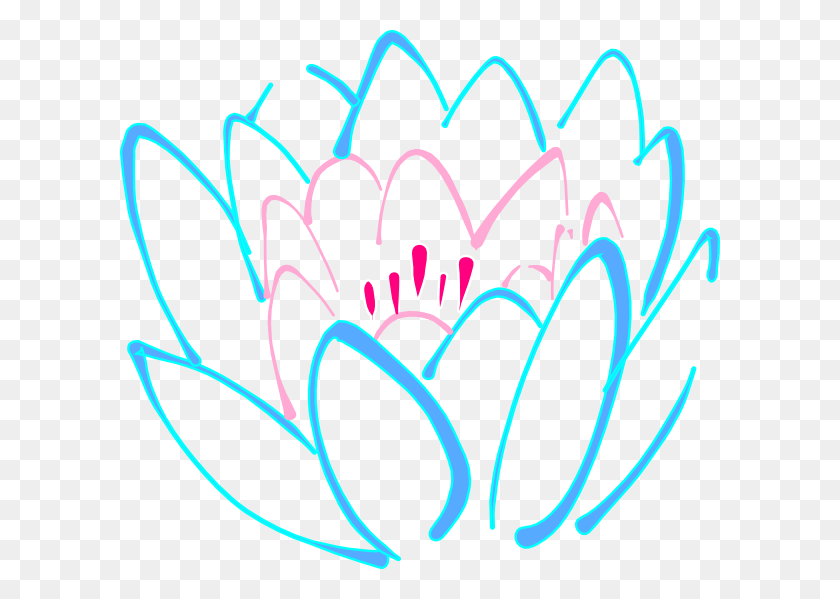 600x539 Lotus Colour Blue Pink Color Blue, Lotus - Dahlia Clipart