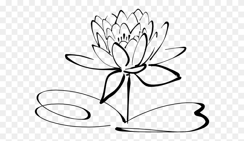 600x426 Lotus Flower Black And White Png - Black Flowers PNG