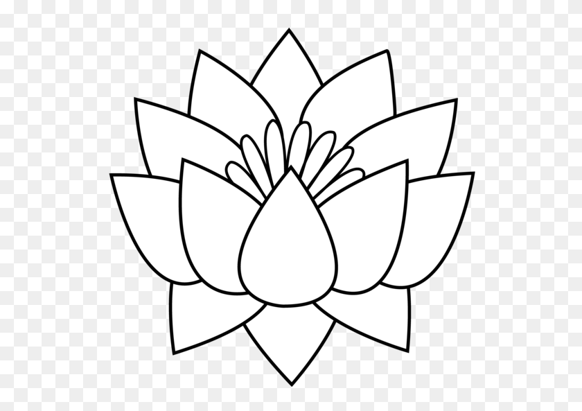 550x533 Lotus Flower Black And White Png Transparent Lotus Flower Black - Sea Turtle Clipart Black And White