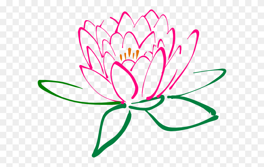 600x472 Lotus Flower Clipart - Pond Clipart Black And White