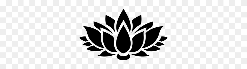 300x177 Lotus Flower Clipart Black And White Clip Art Images - Black Flower PNG
