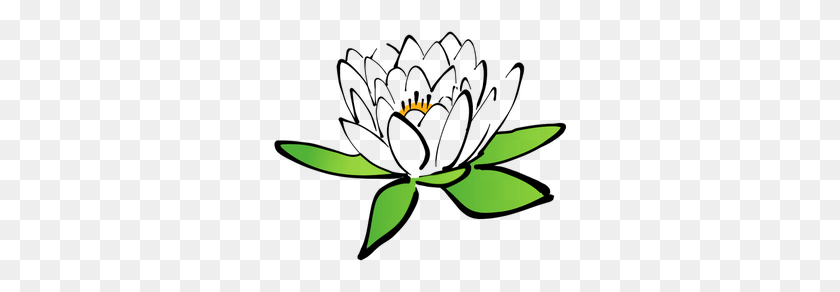 300x232 Lotus Flower Clipart Black White - Easter Lily Clipart Black And White