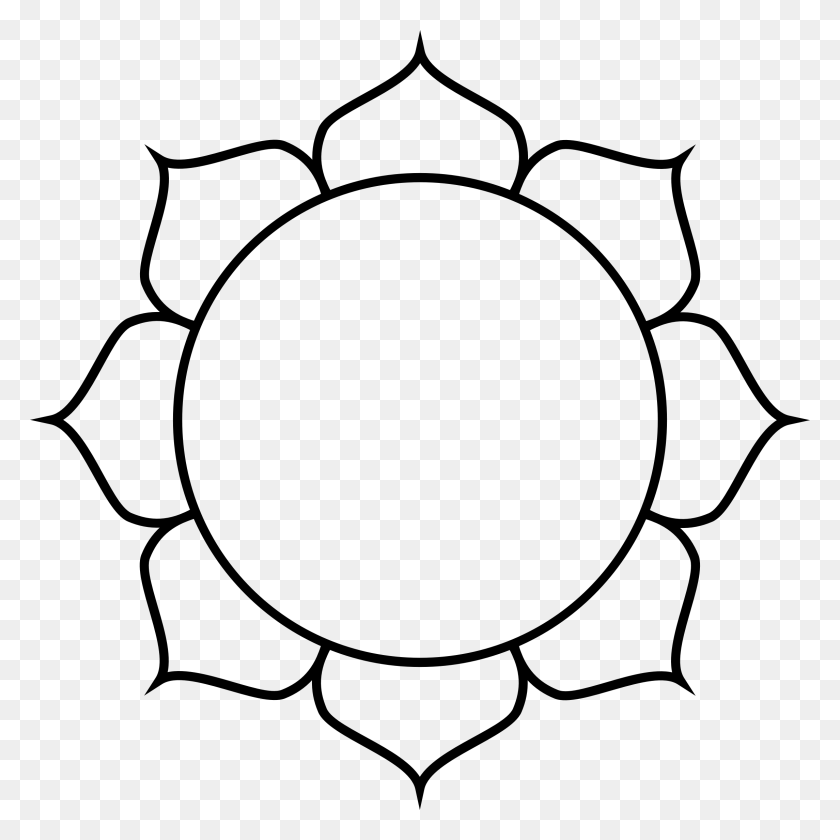 2290x2290 Lotus Flower Line Art Icons Png - Flower Line PNG