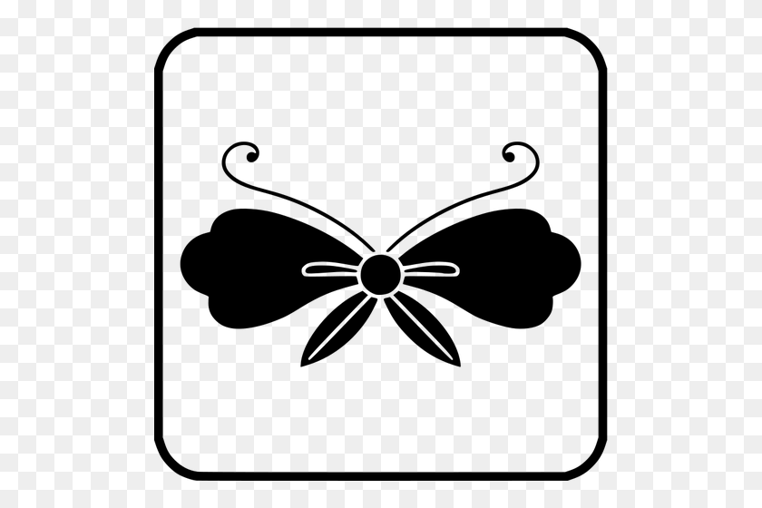 500x500 Lotus Flower Outline Clip Art Free - Bow Tie Clipart Black And White