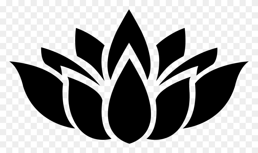 2314x1300 Lotus Flower Silhouette Icons Png - Black Splash PNG
