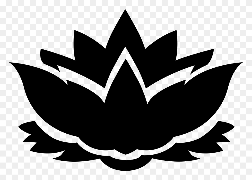 2192x1514 Lotus Flower Silhouette Icons Png - Flower Silhouette PNG