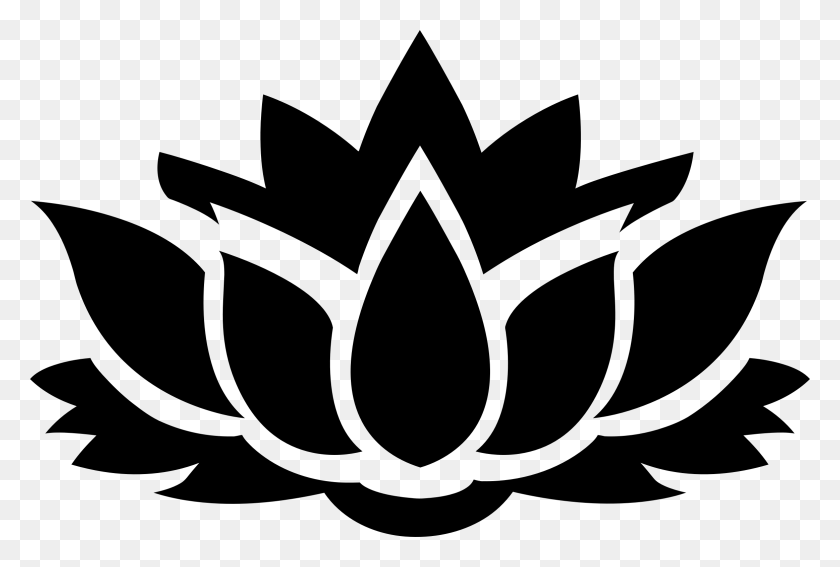 2326x1514 Lotus Flower Silhouette Icons Png - Flower Silhouette PNG