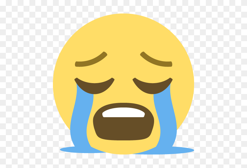 512x512 Громко Плачущее Лицо Emoji Для Facebook, Идентификатор Электронной Почты Sms - Sad Face Emoji Png