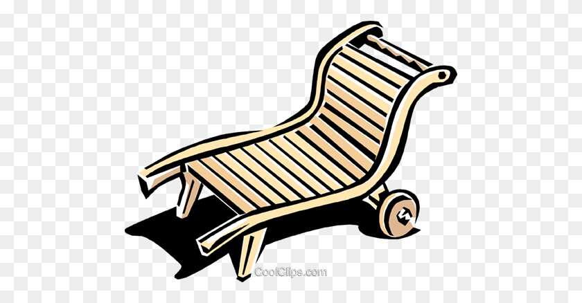 480x378 Lounge Chair Or Deck Chair Royalty Free Vector Clip Art - Lounge Chair Clipart