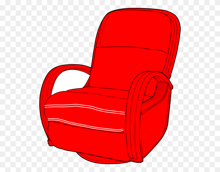 540x598 Lounge Chair Red Clip Art Free Vector - Beach Chair Clipart Black And White