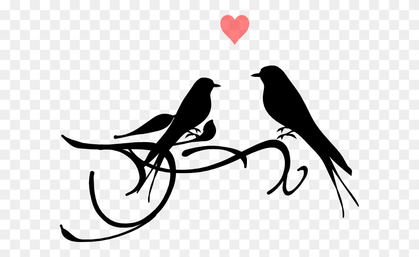 600x455 Love Birds Clip Art - Cupid Clipart Black And White