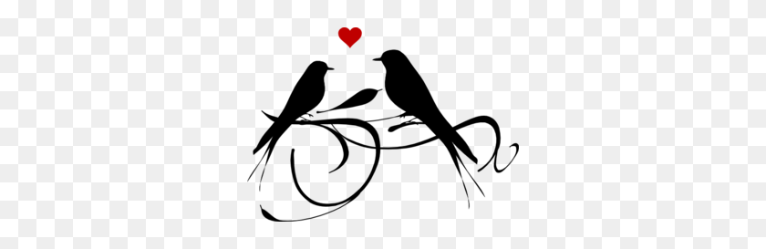 298x213 Love Birds Clipart Black And White - Bird Clipart Black And White