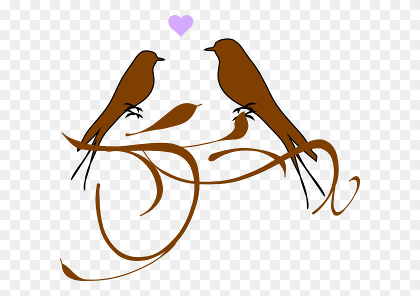 600x532 Love Birds Png, Clip Art For Web - Songbird Clipart