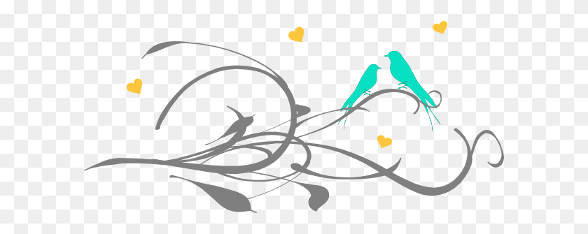 600x275 Love Birds Png, Clip Art For Web - Spring Bird Clipart