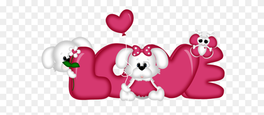 600x308 Love Cute Clipart Valentine's Day, Clip Art - Love Word Clipart