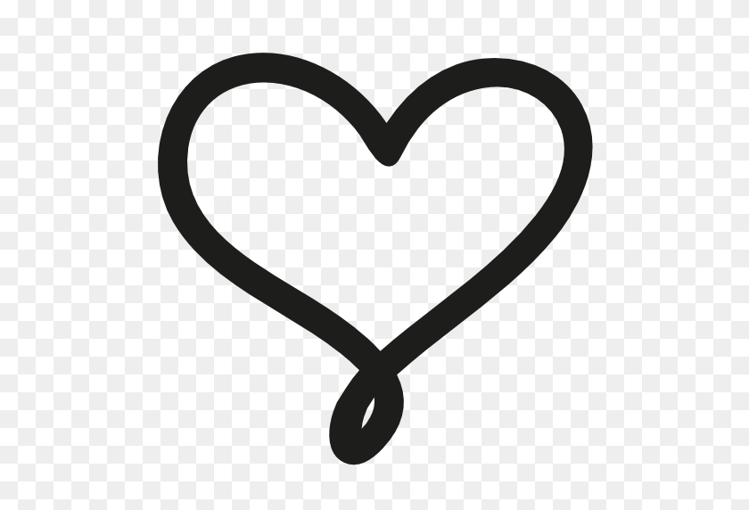 512x512 Amor Dibujado A Mano Contorno Del Símbolo Del Corazón Iconos Vectoriales Libres Diseñados - Clipart De Corazón Transparente