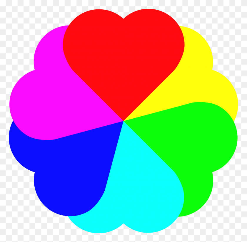 2000x1960 Love Heart Rainbow - Rainbow Heart PNG