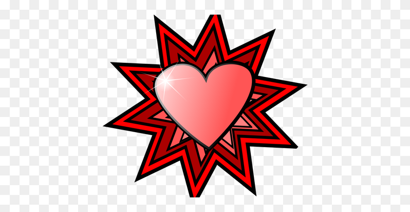 500x375 Love Heart With Sparkle Vector Image - Sparkle Clip Art