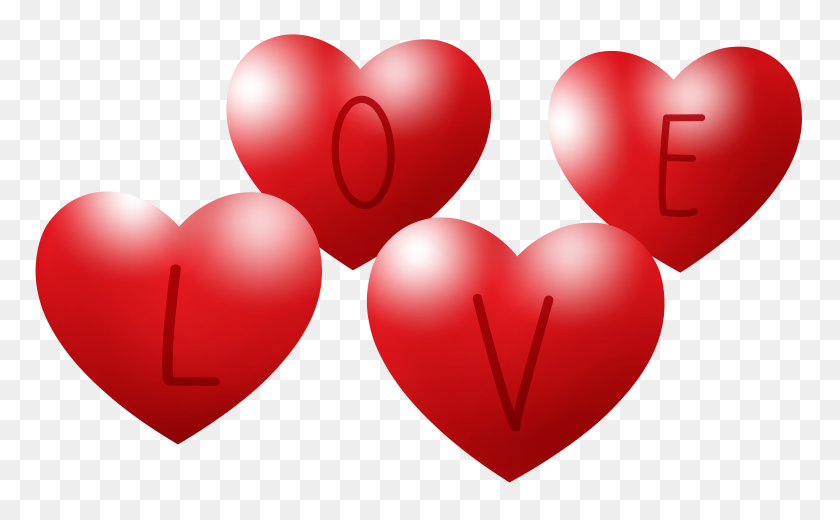 8000x4725 Love Hearts Png Clip - Love Clipart PNG