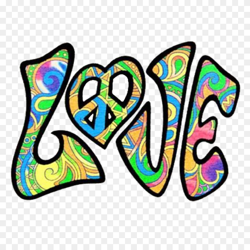 2896x2896 Love Hippie Retro Psychedelic Peace - Psychedelic PNG