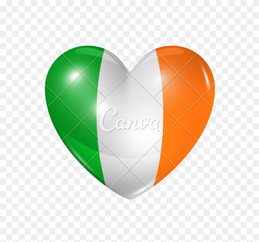800x744 Love Ireland, Heart Flag Icon - Irish Flag PNG