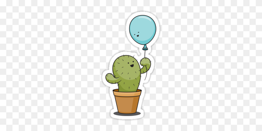 375x360 Love Knows No Bounds' Sticker - Cute Cactus PNG