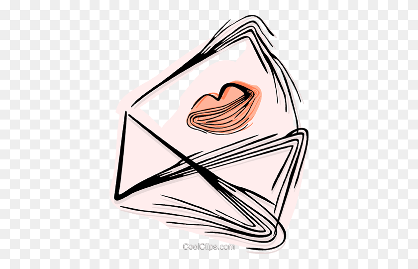 400x480 Love Letter Royalty Free Vector Clip Art Illustration - Love Letter Clipart