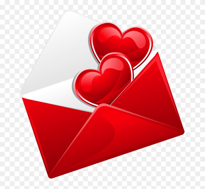 697x712 Love Letter With Hearts Transparent Png - Amor PNG