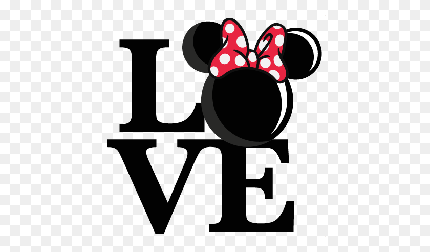 432x432 Amor Mouse Chica Título Álbum De Recortes Lindo Clipart - Silueta De Mickey Mouse Png