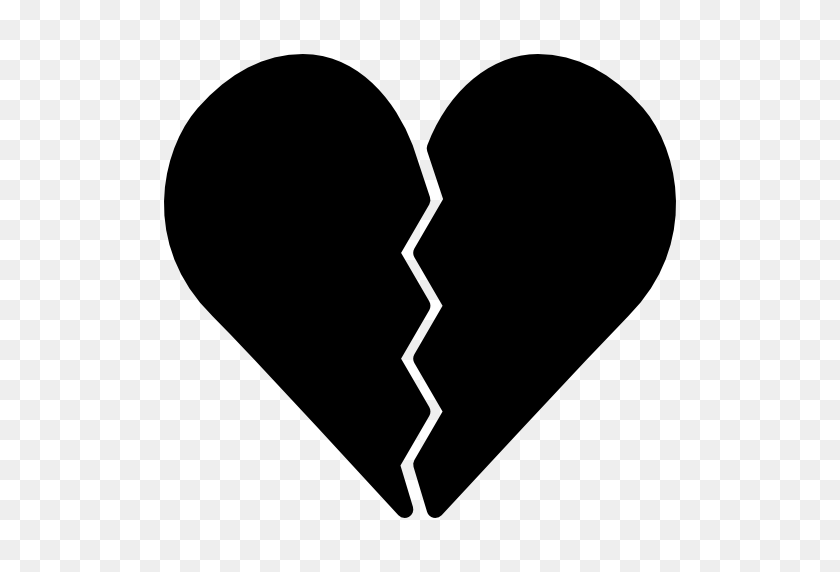 512x512 Amor, Formas, Romántico, Desamor, Corazón Roto, Amor Y Romance - Corazón Roto Emoji Png