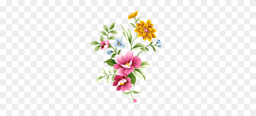 271x320 Прекрасные Цветы, Цветок - Старинный Цветочный Клипарт
