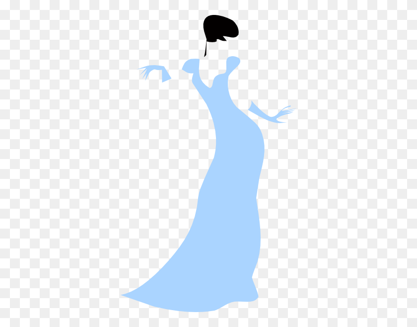 354x598 Lovely Woman In A Blue Dress Clip Art - Get Dressed Clipart
