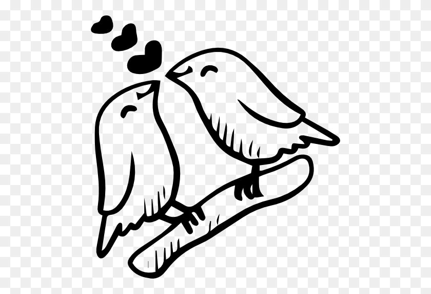 512x512 Loving, Birds, Animals, Sparrow, Bird, Lovers, Heart, Love Icon - Sparrow Clipart Black And White