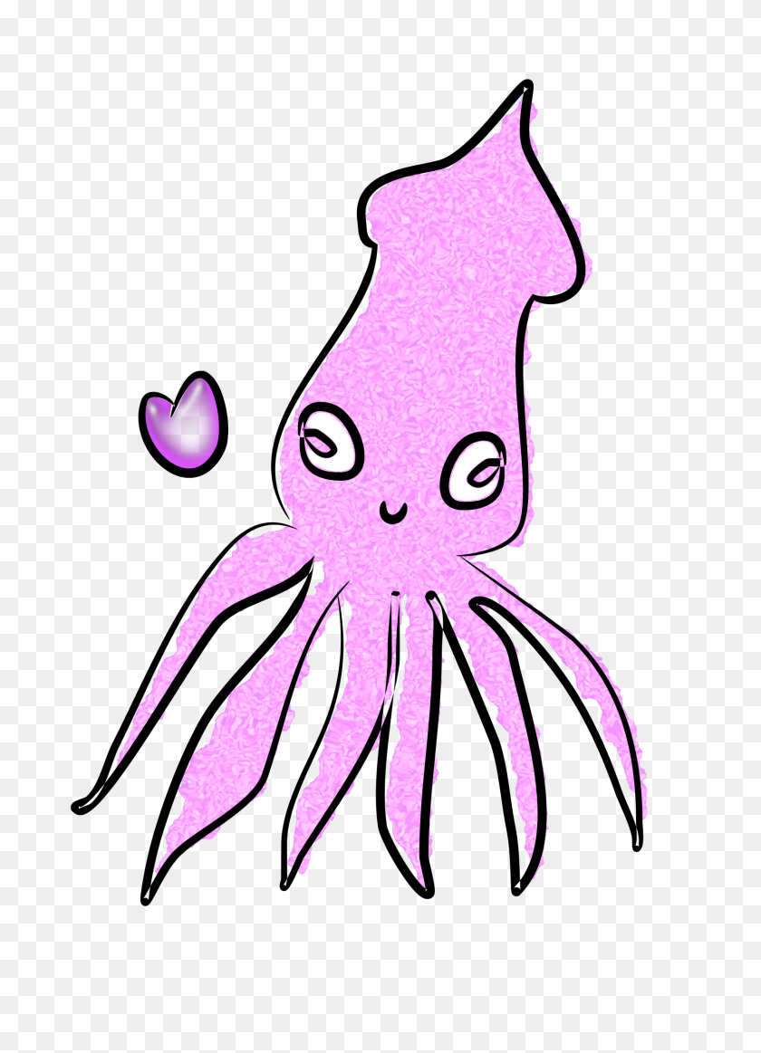 1697x2400 Loving Squid Icons Png - Squid PNG