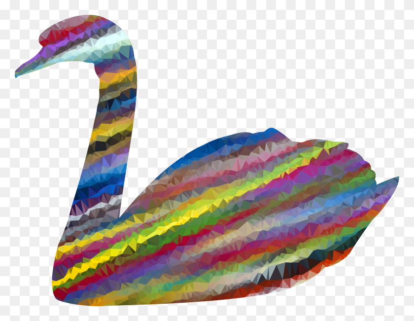 2330x1766 Low Poly Prismatic Streaked Swan Icons Png - Swan PNG