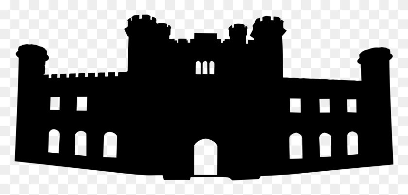 1707x750 Lowther Castle Silueta Logotipo Negro - Enchanted Rose Clipart