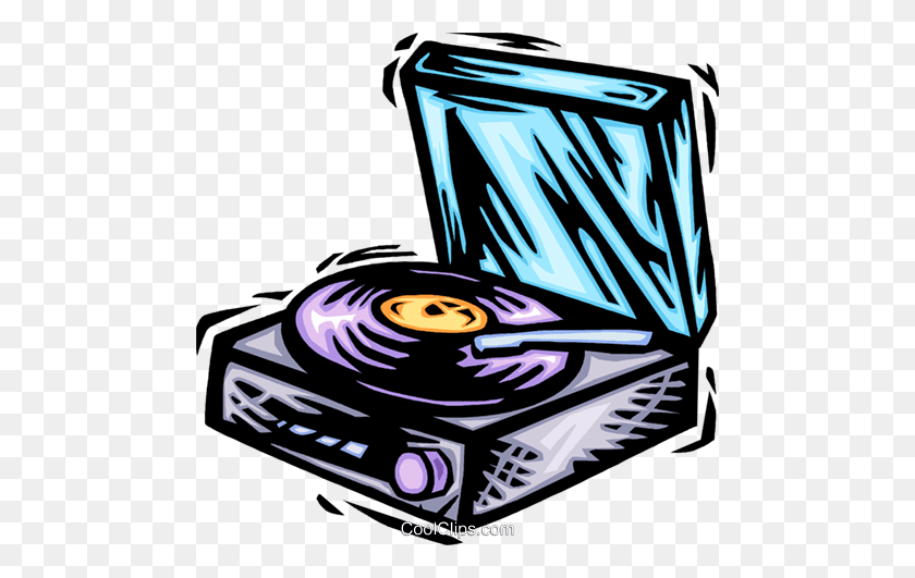 480x471 Lp Record Player Royalty Free Vector Clip Art Illustration - Record Player Clipart