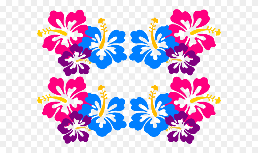600x440 Luau Flowers Clip Art Borders Free Clipart - Free Clip Art Borders