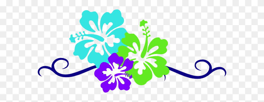 600x265 Luau Flowers Clip Art Borders Free Clipart - Free Clipart Images Of Flowers