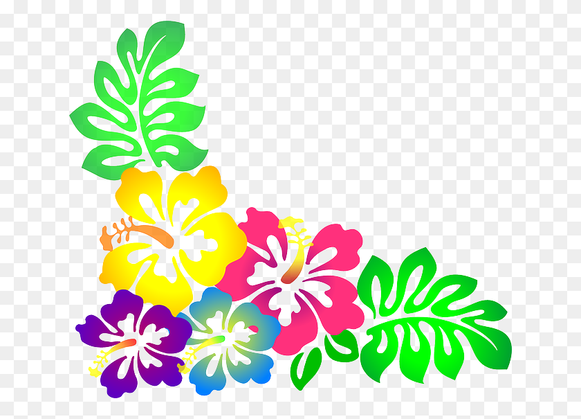 640x545 Luau Luau, Flowers And Hibiscus - Moana PNG