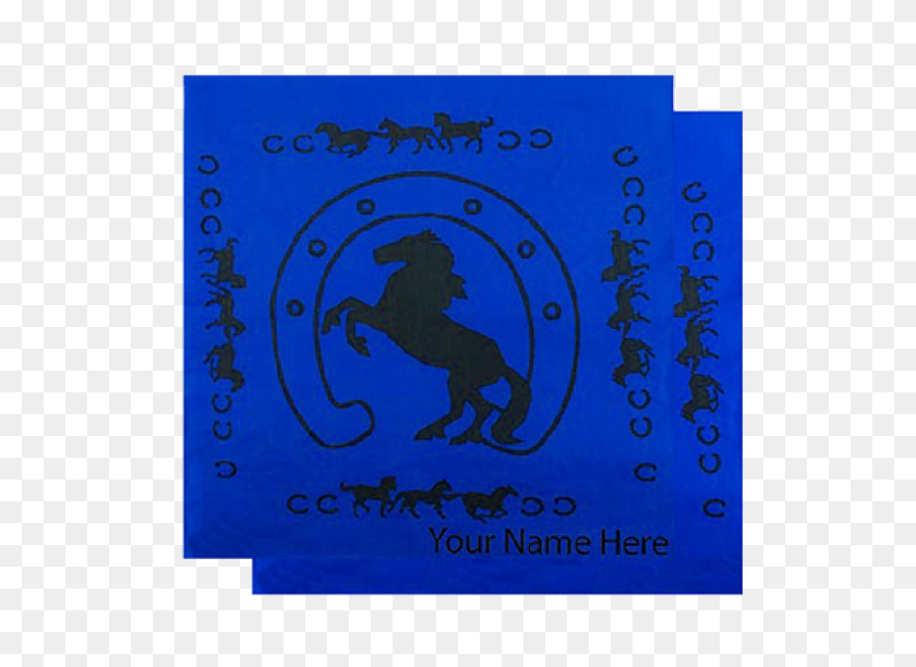 630x552 Lucky Horseshoe Bandana - Blue Bandana PNG