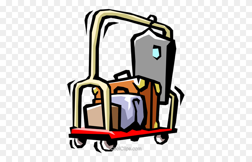 391x480 Luggage Clipart Luggage Cart - Cart Clipart