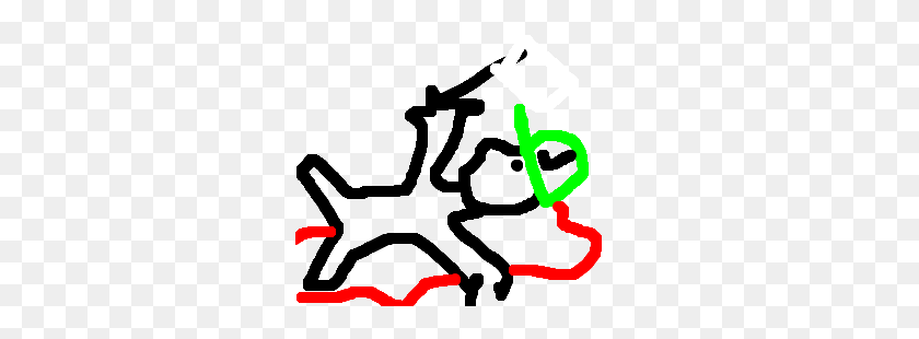 300x250 Luigi Lies In Puddle Of Blood Waving White Flag - Blood Puddle PNG