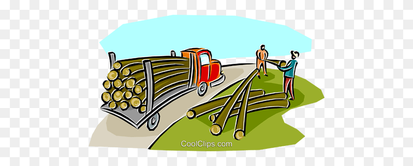 480x278 Lumber Being Loaded Onto A Transport Royalty Free Vector Clip Art - Lumber Clipart