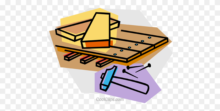 480x366 Lumber With Hammer And Nails Royalty Free Vector Clip Art - Lumber Clipart