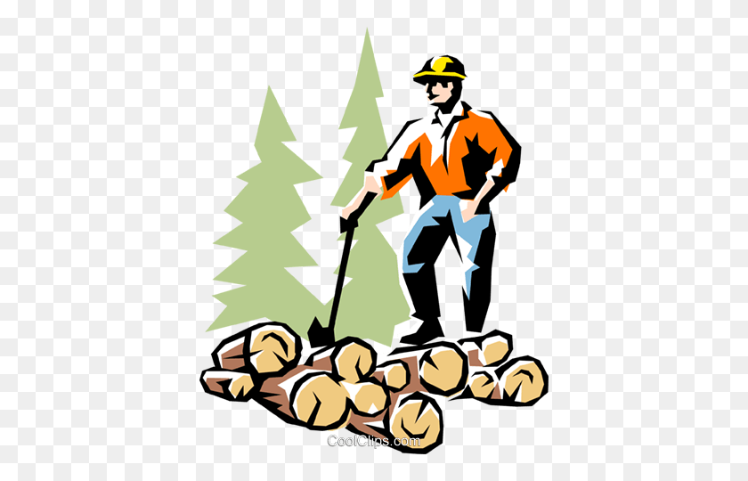392x480 Lumberjack Royalty Free Vector Clip Art Illustration - Lumberjack Clipart