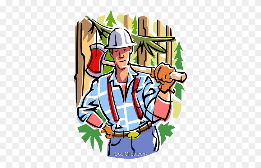 365x480 Lumberjack Royalty Free Vector Clip Art Illustration - Lumberjack Clipart