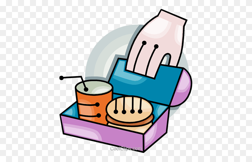 443x480 Lunch Box Royalty Free Vector Clip Art Illustration - Meal Clipart