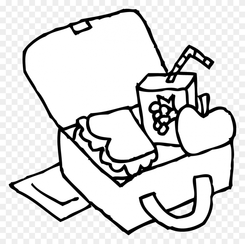 830x828 Lunch Box Suitcase Clip Art Black And White Lunch Clipart - Open Suitcase Clipart